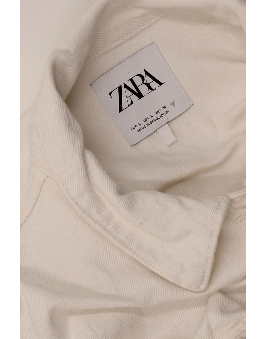 Zara Womens Denim Jumpsuit UK 14 Large White Cotton