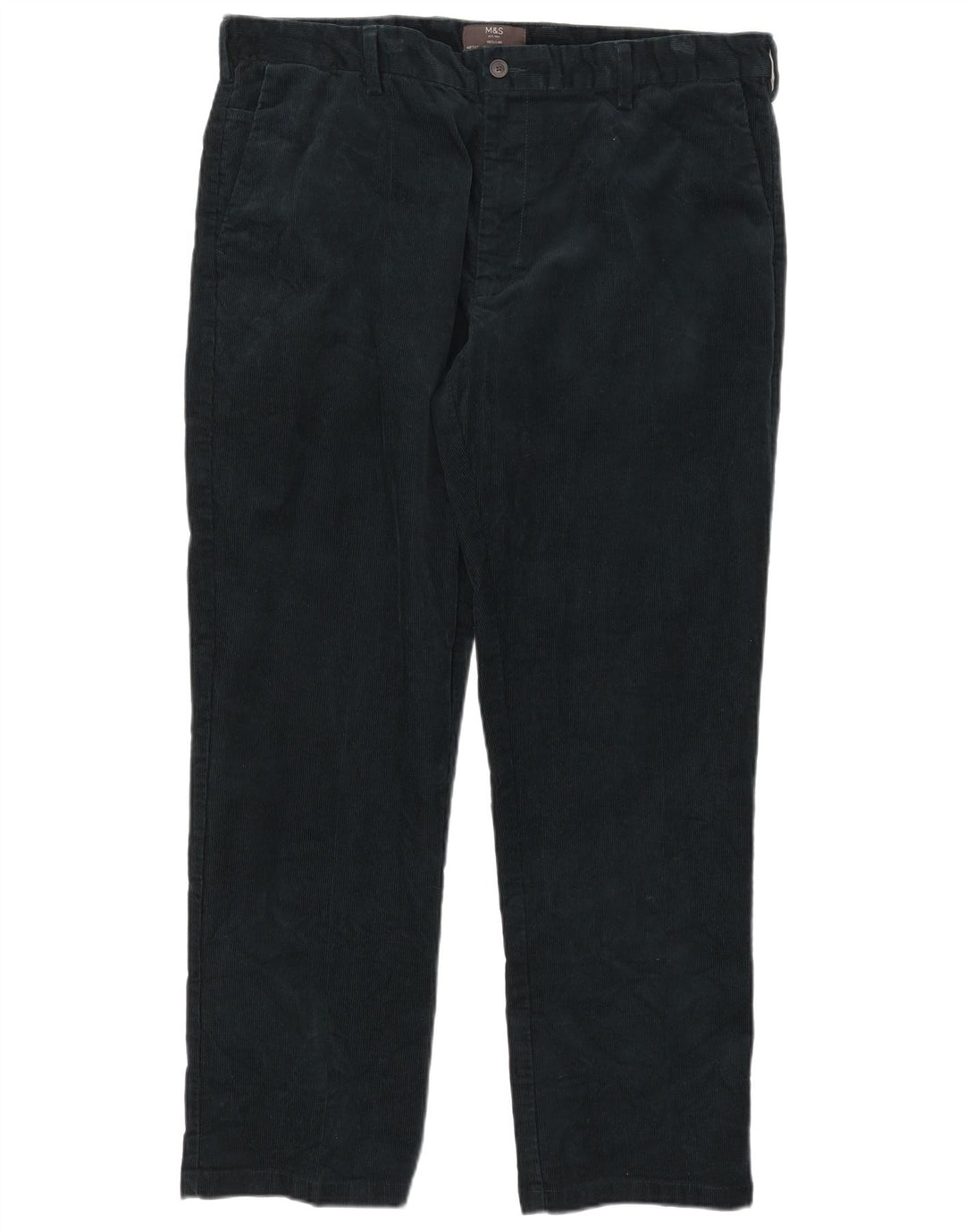 Marks & Spencer Mens Straight Regular Corduroy Trousers W40 L31 Green