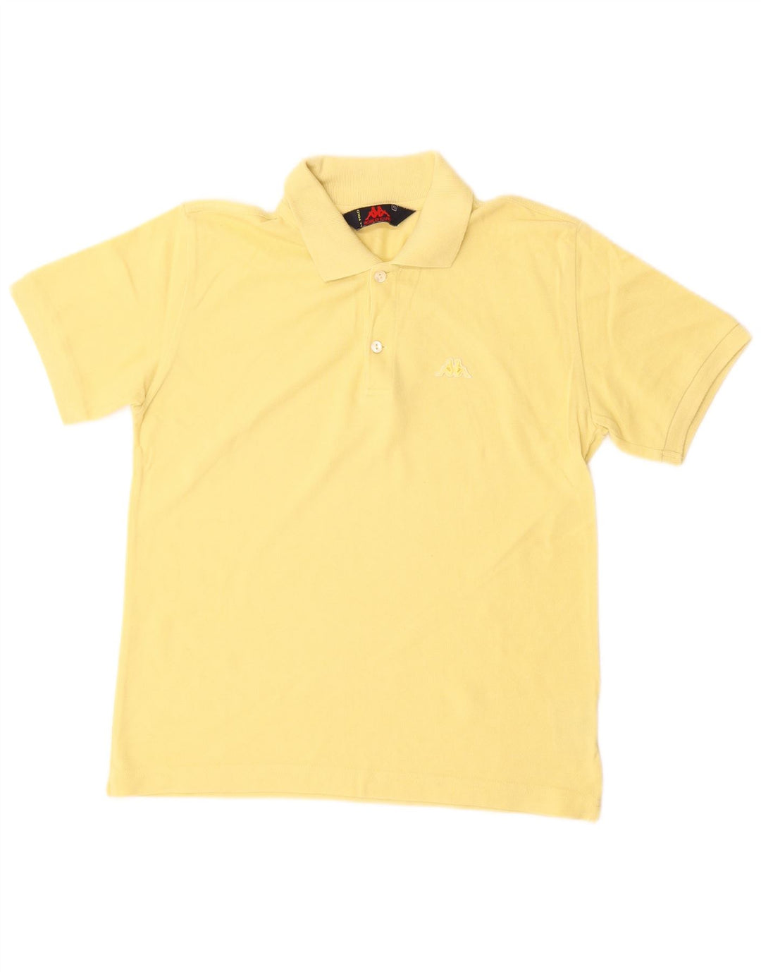 KAPPA Boys Polo Shirt 13-14 Years Large Yellow Cotton