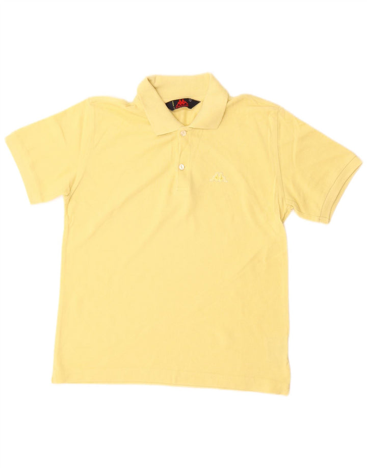 KAPPA Boys Polo Shirt 13-14 Years Large Yellow Cotton