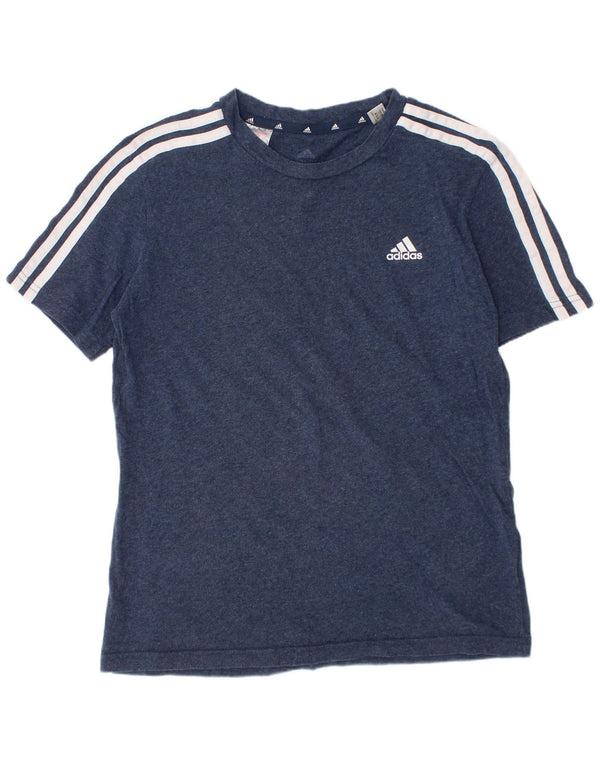 Adidas Boys T-Shirt Top 11-12 Years Navy Blue Cotton