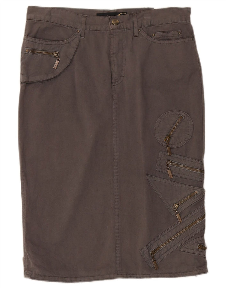 Just Cavalli Womens Cargo Skirt EU 42 Large W30  Grey Cotton