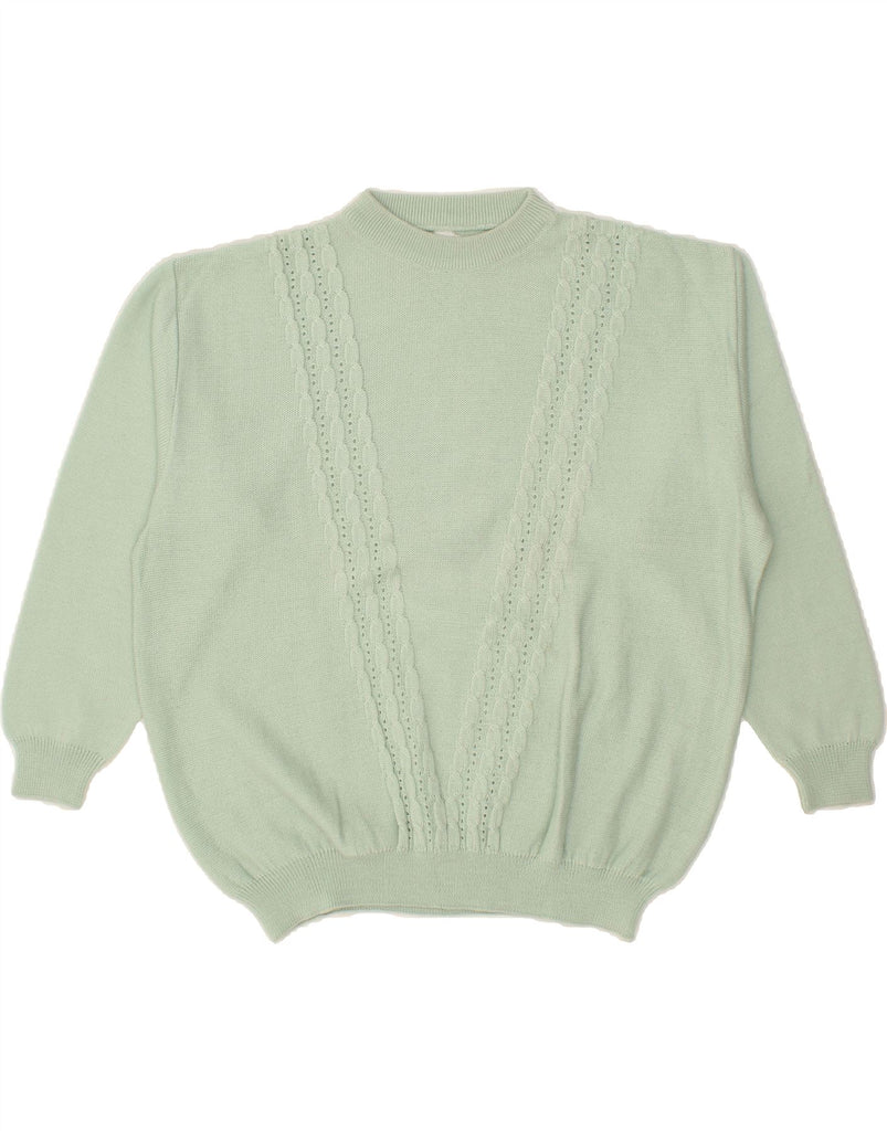 VINTAGE Womens Crew Neck Jumper Sweater UK 22 3XL Green Acrylic Vintage Vintage and Second-Hand Vintage from Messina Hembry 