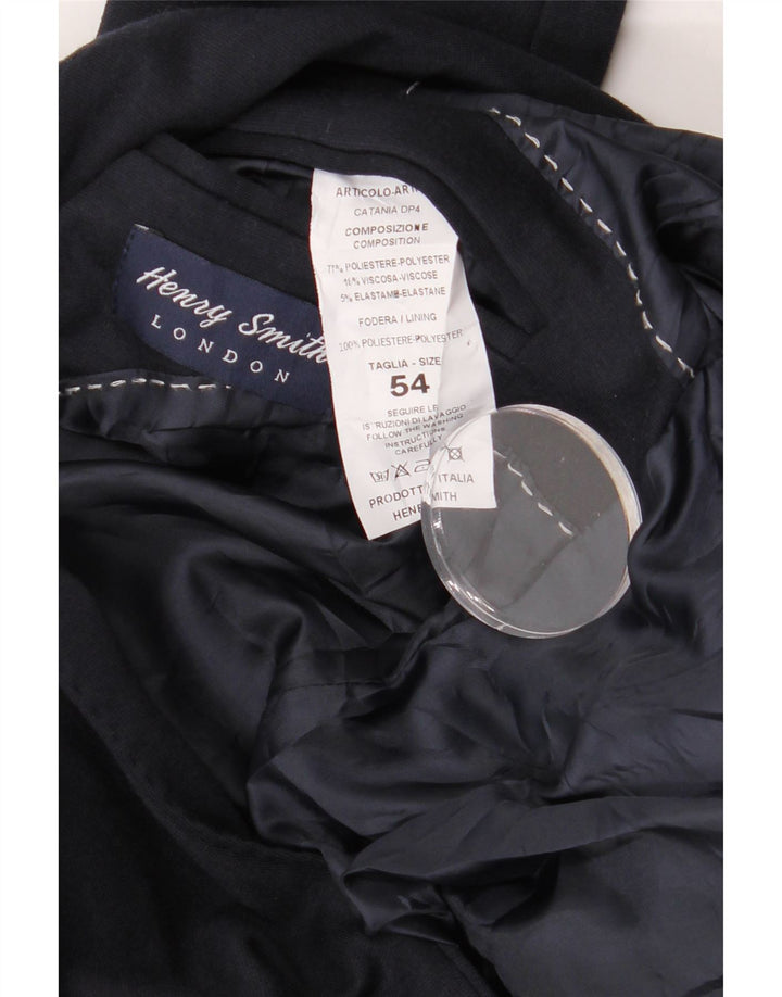 Vintage Mens 2 Button 2 Piece Suit IT 54 2XL W34 L30 Navy Blue Polyester