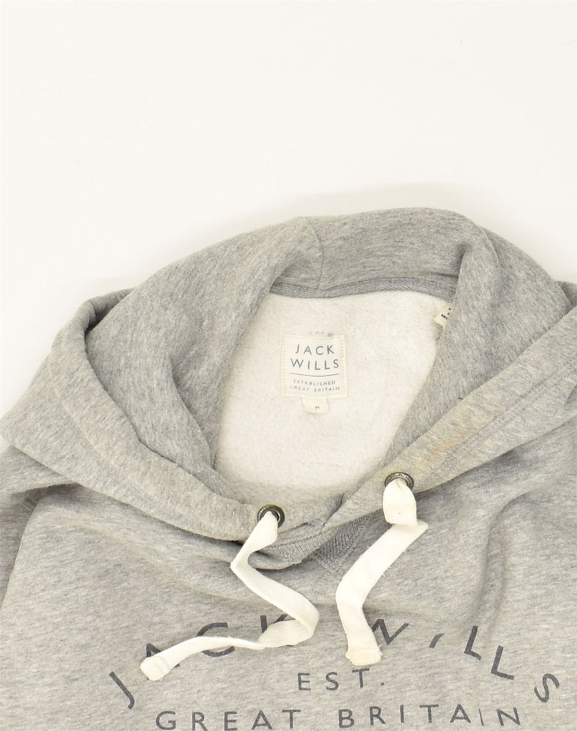 JACK WILLS Mens Graphic Hoodie Jumper Medium Grey Cotton | Vintage Jack Wills | Thrift | Second-Hand Jack Wills | Used Clothing | Messina Hembry 