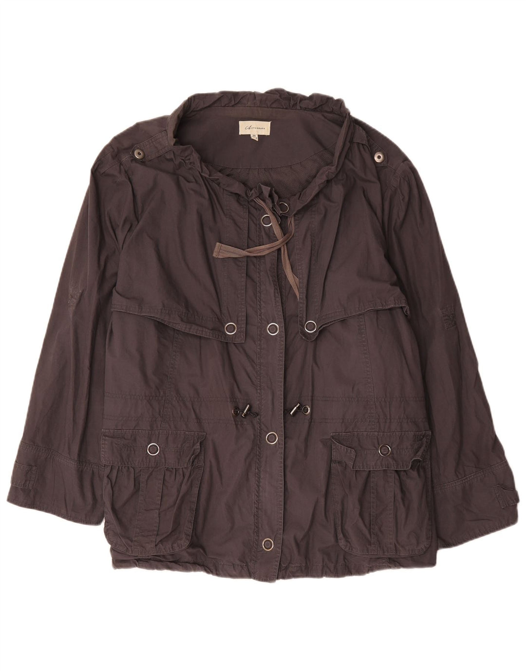 Marks & Spencer Womens Military Utility Jacket UK 26 5XL Brown Cotton