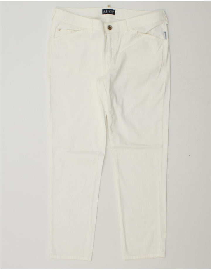 ARMANI Womens Slim Jeans W29 L28 White Cotton Vintage Armani and Second-Hand Armani from Messina Hembry 