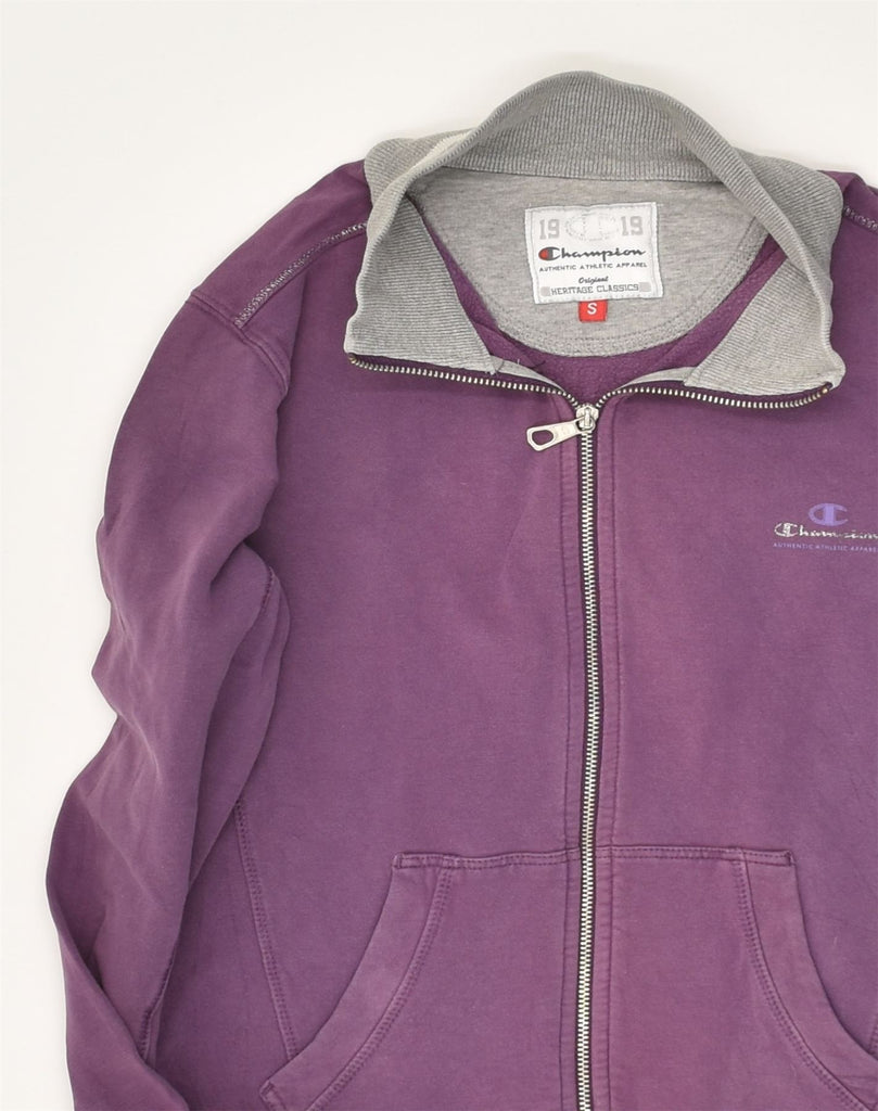 CHAMPION Womens Tracksuit Top Jacket UK 10 Small Purple Cotton | Vintage Champion | Thrift | Second-Hand Champion | Used Clothing | Messina Hembry 