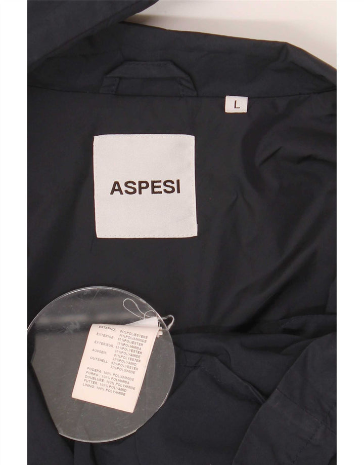 Aspesi Mens 3 Button Blazer Jacket UK 40 Large Navy Blue Polyester