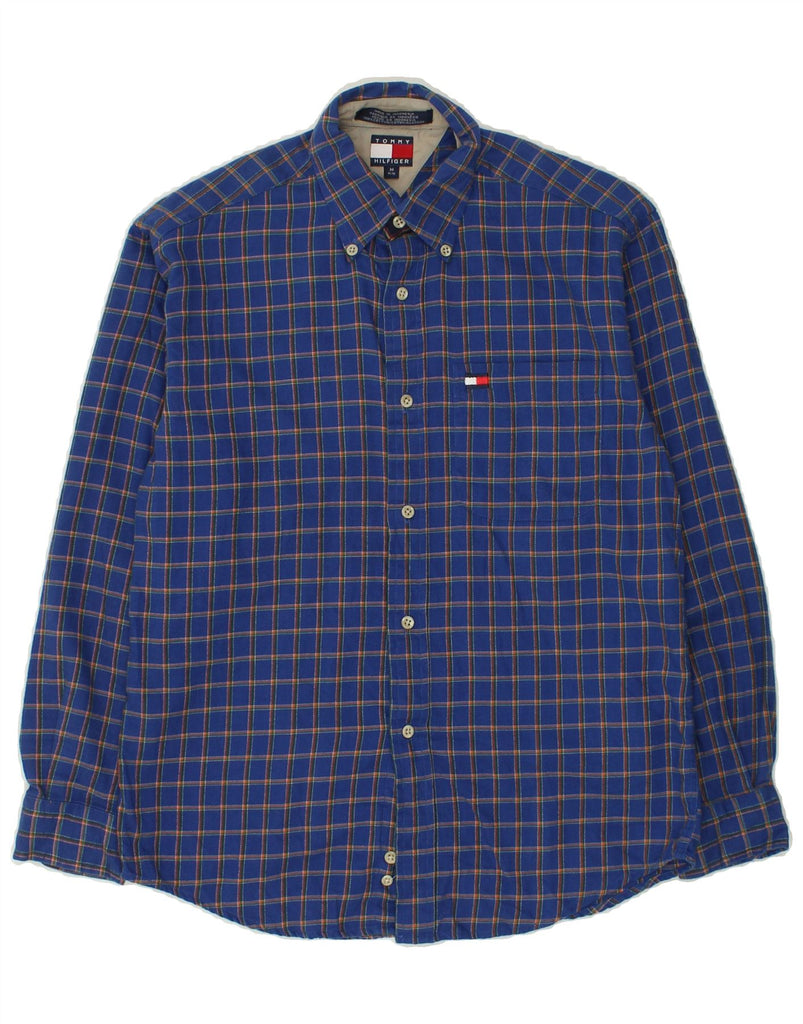 TOMMY HILFIGER Boys Shirt 10-11 Years Medium Navy Blue Check Cotton | Vintage Tommy Hilfiger | Thrift | Second-Hand Tommy Hilfiger | Used Clothing | Messina Hembry 