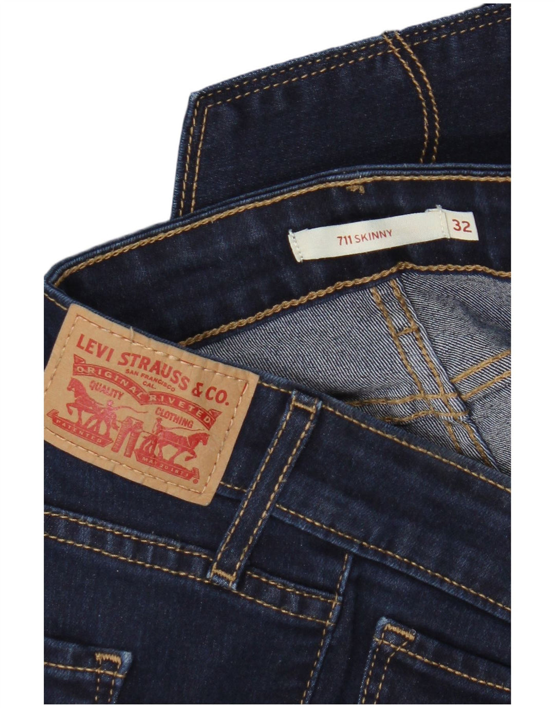 Levi's Womens 711 Skinny Jeans W32 L29 Navy Blue