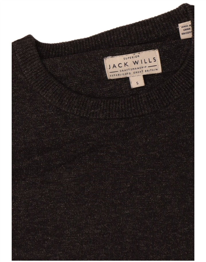 Jack Wills Mens Crew Neck Jumper Sweater Small Grey Cotton