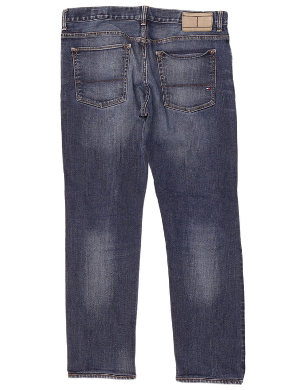 Tommy Hilfiger Mens Straight Jeans W34 L29 Navy Blue Cotton