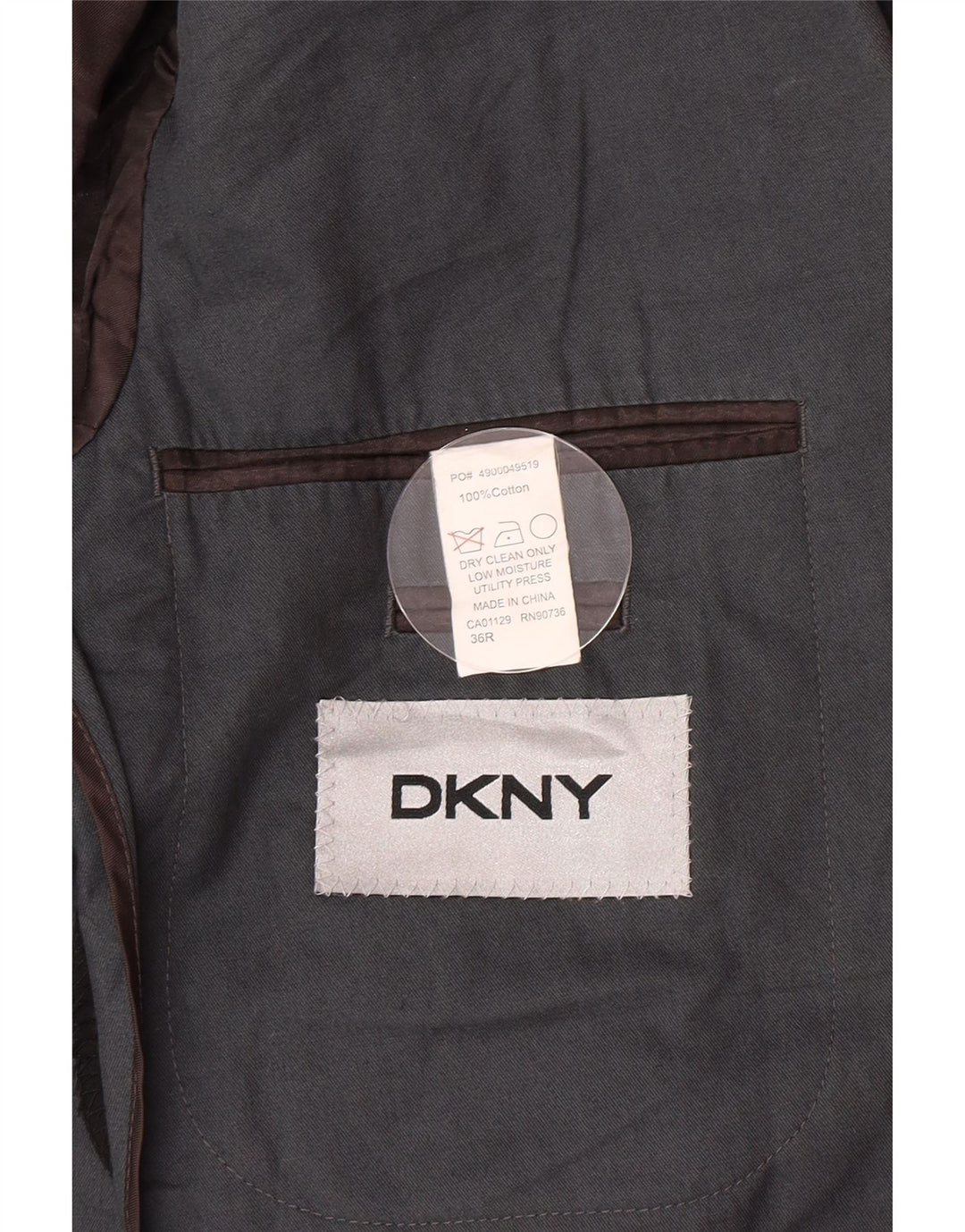 Dkny Mens 2 Button Blazer Jacket UK 36 Small Grey Cotton