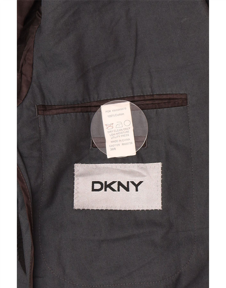 Dkny Mens 2 Button Blazer Jacket UK 36 Small Grey Cotton