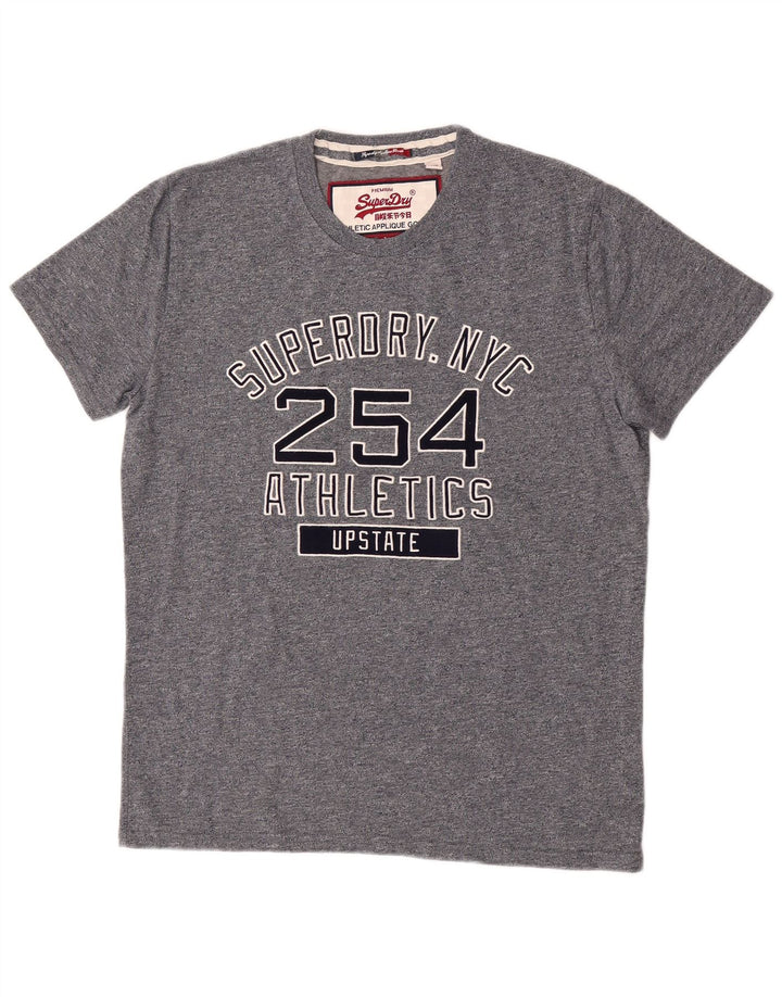 Superdry Mens Graphic T-Shirt Top XL Grey Cotton