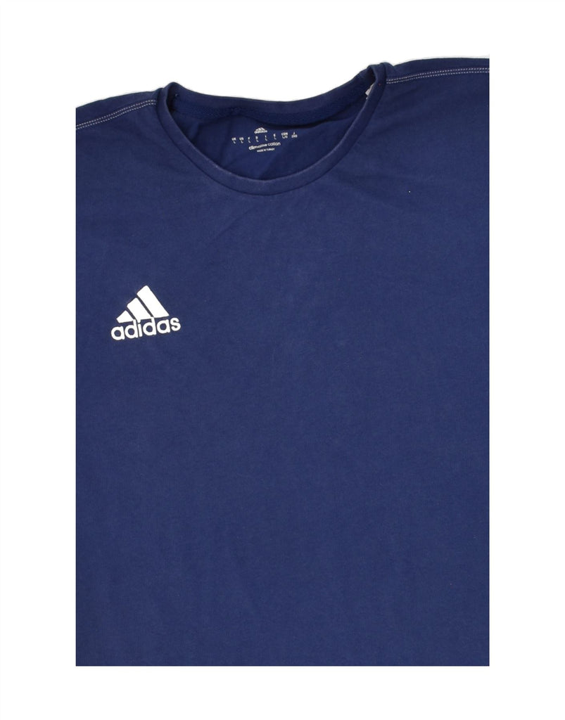 ADIDAS Mens Climalite T-Shirt Top Large Navy Blue Cotton Vintage Adidas and Second-Hand Adidas from Messina Hembry 