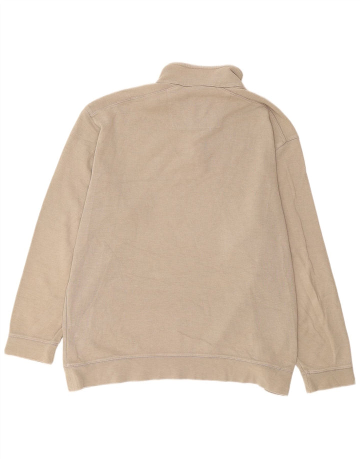 Marks & Spencer Mens Blue Harbour Zip Neck Sweatshirt Jumper Large Beige