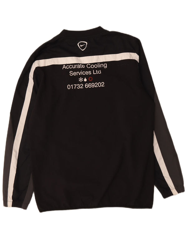 Nike Mens Dri Fit Graphic Top Long Sleeve Large Black Colourblock Polyester