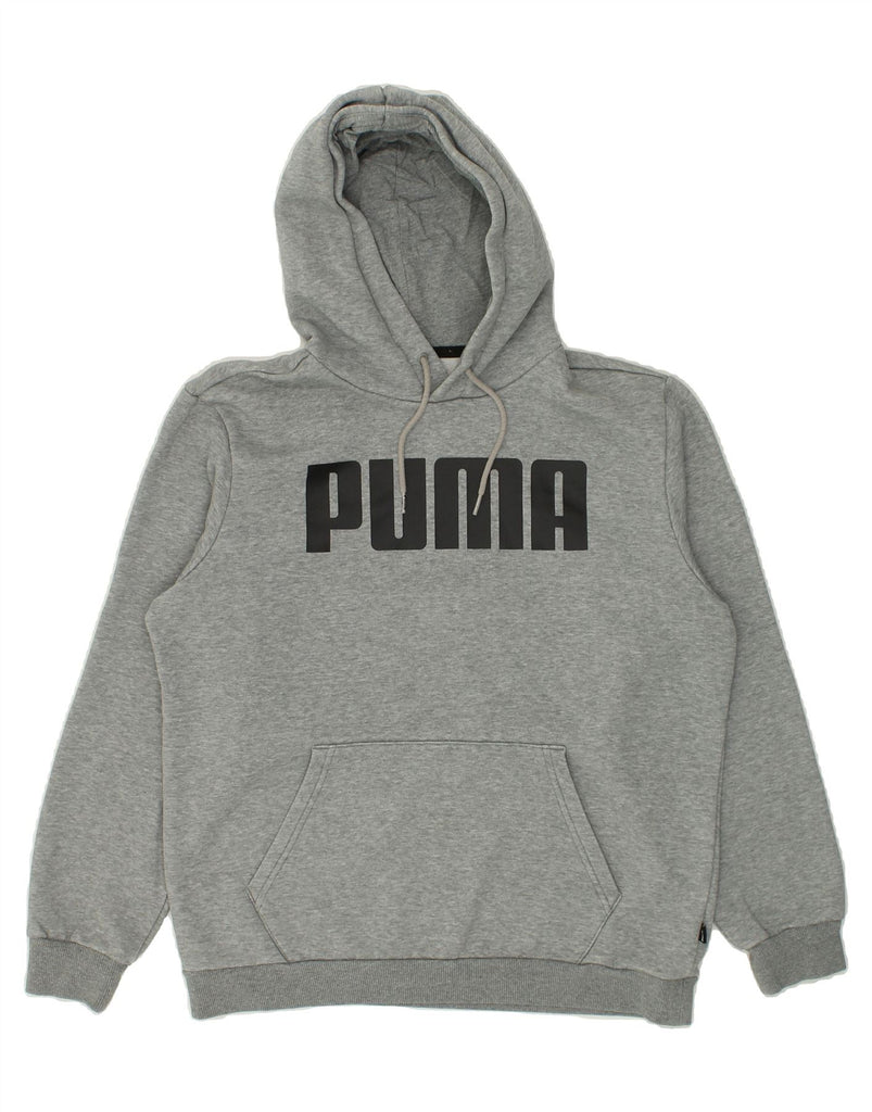 PUMA Mens Graphic Hoodie Jumper Medium Grey Cotton | Vintage Puma | Thrift | Second-Hand Puma | Used Clothing | Messina Hembry 