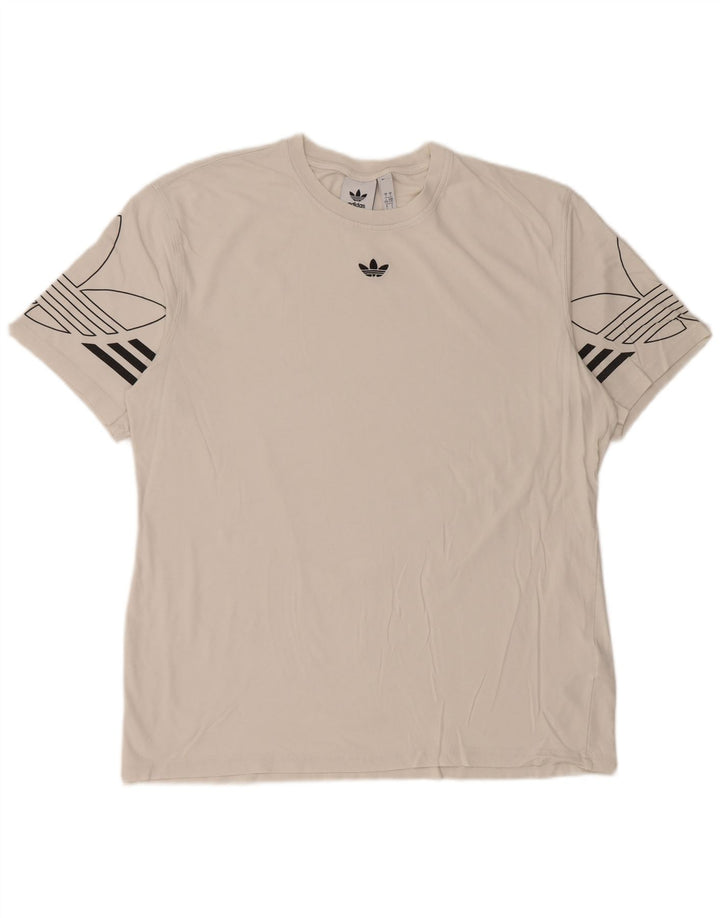 Adidas Mens Graphic T-Shirt Top Large White Cotton