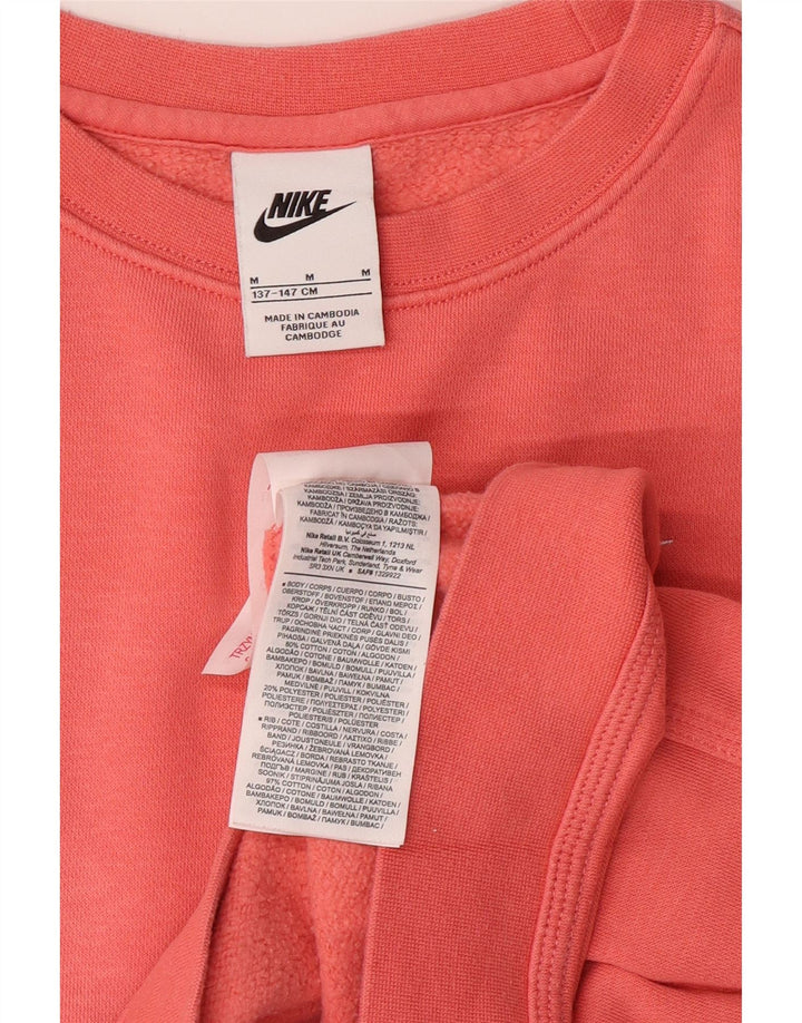 NIKE Girls Sweatshirt Jumper 10-11 Years Medium Pink Cotton