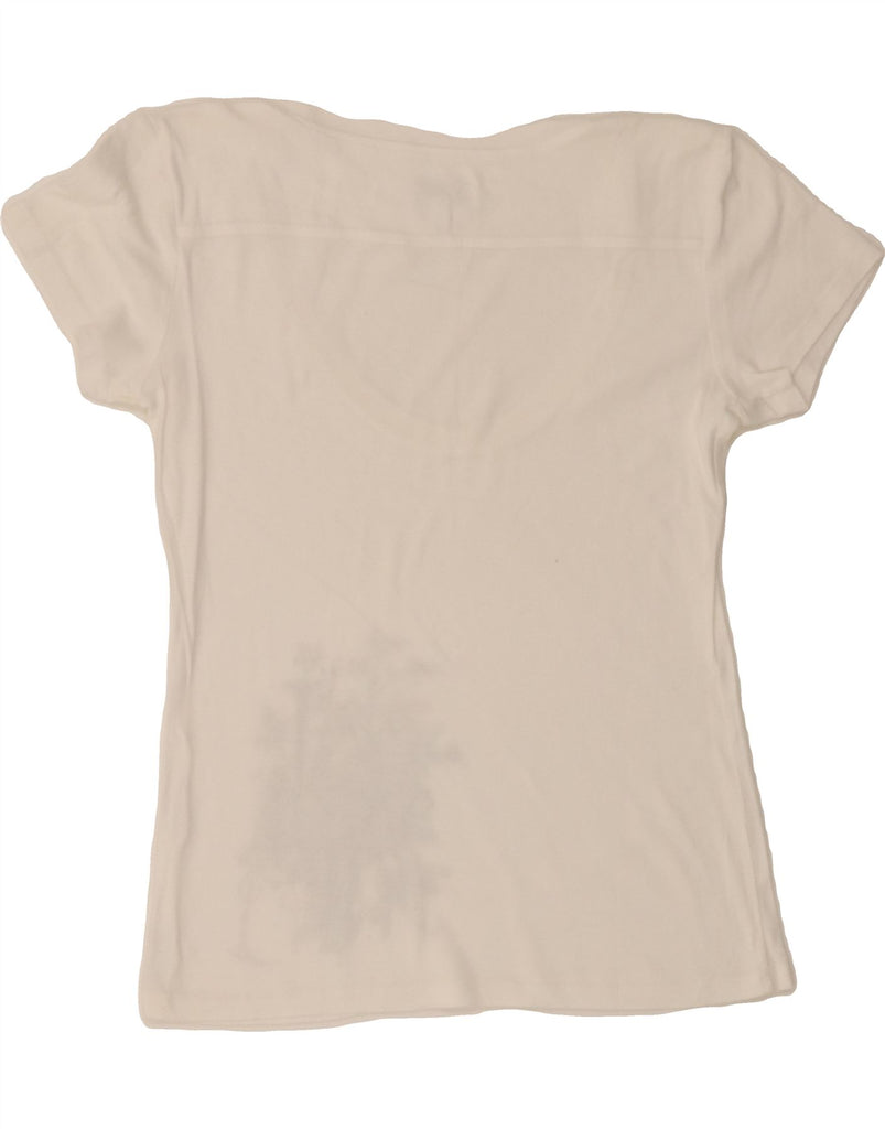 ARMANI JEANS Womens Graphic T-Shirt Top EU 42 Medium White Vintage Armani Jeans and Second-Hand Armani Jeans from Messina Hembry 