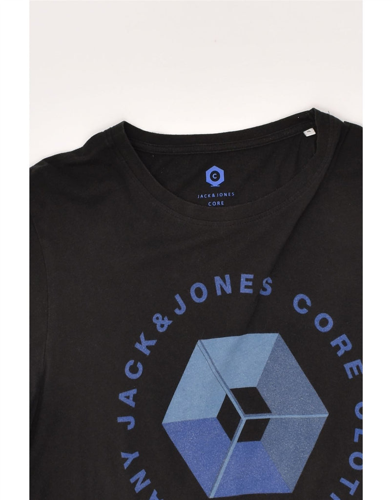 JACK & JONES Mens Graphic T-Shirt Top XL Black Cotton | Vintage Jack & Jones | Thrift | Second-Hand Jack & Jones | Used Clothing | Messina Hembry 