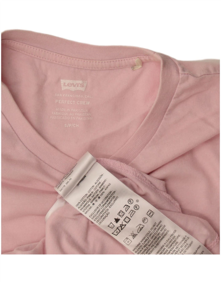 Levi's Womens T-Shirt Top UK 10 Small Pink Cotton