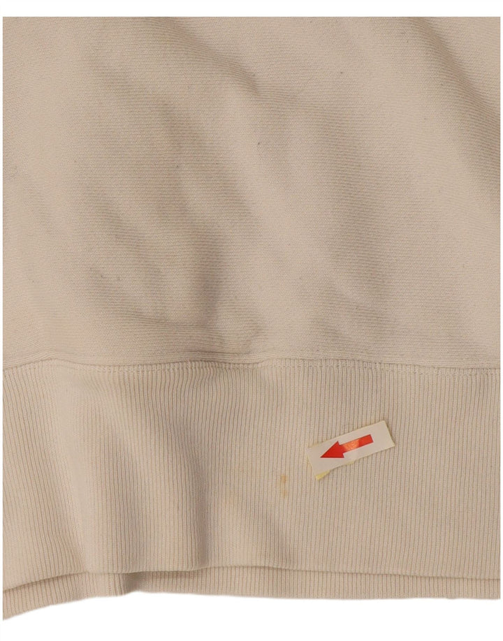 Champion Mens Zip Neck Sweatshirt Jumper Small White