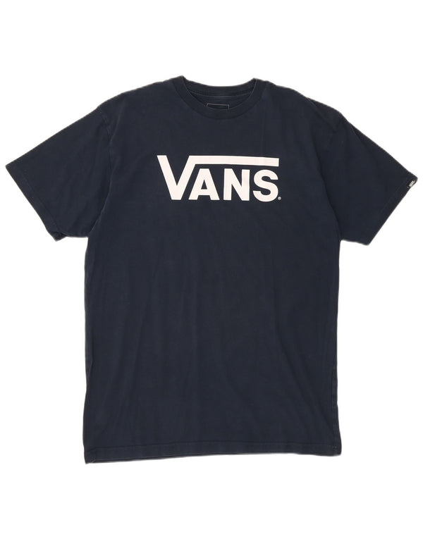 VANS Mens Classic Fit Graphic T-Shirt Top Medium Navy Blue Cotton