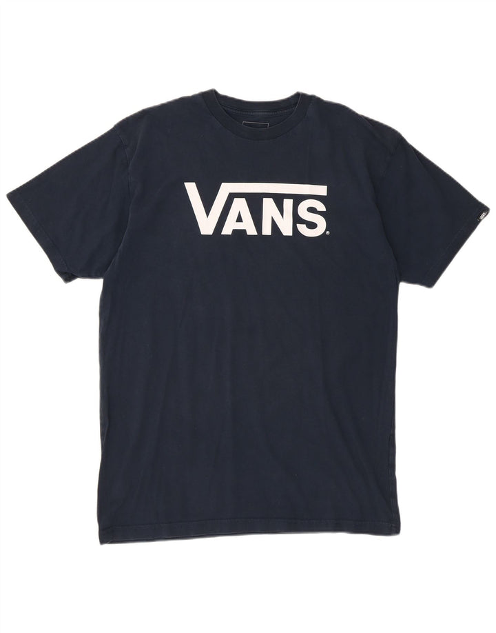 VANS Mens Classic Fit Graphic T-Shirt Top Medium Navy Blue Cotton