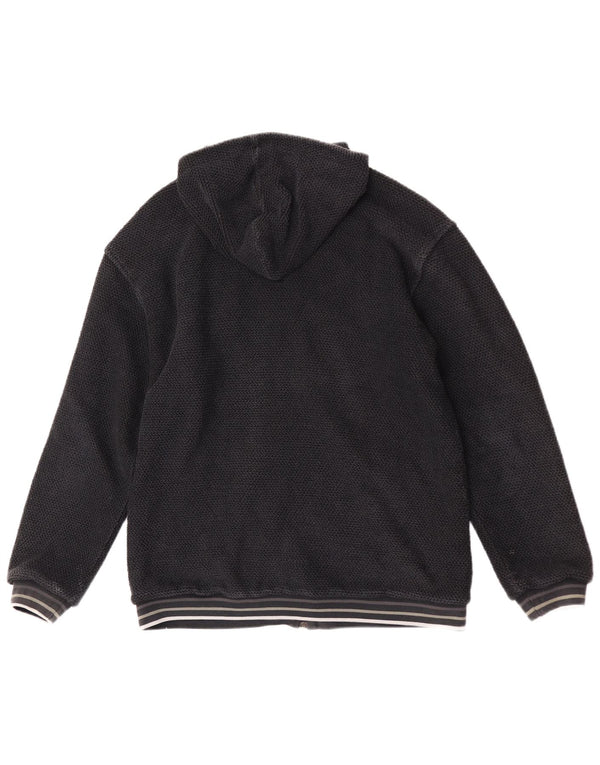 Weird Fish Mens Zip Hoodie Sweater Small Black Cotton