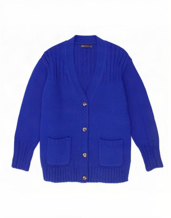 Marks & Spencer Womens Cardigan Sweater UK 10 Small Blue Acrylic