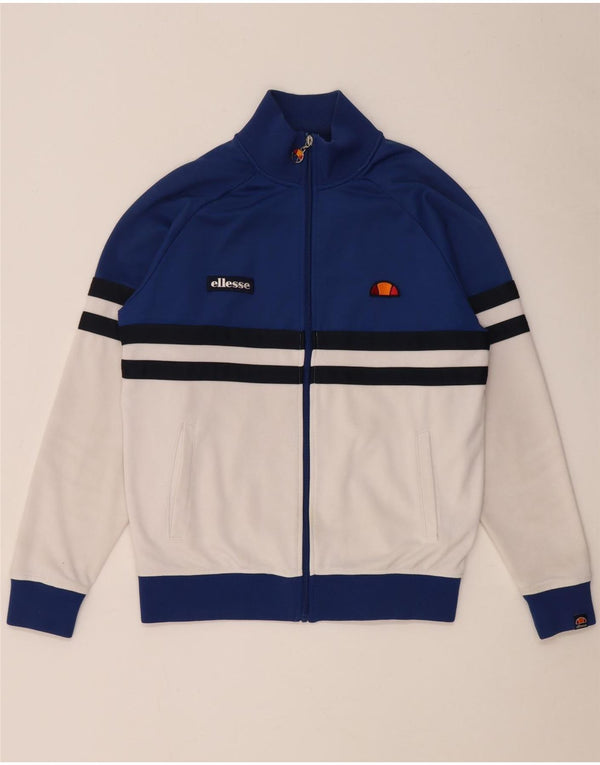 Ellesse Mens Tracksuit Top Jacket Small Blue Colourblock Cotton