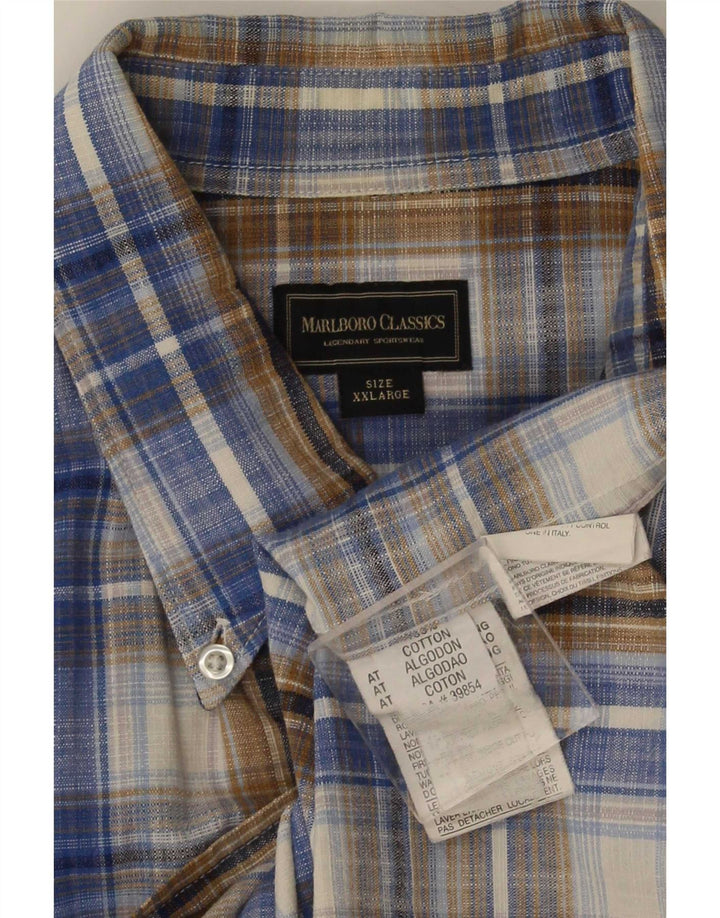 Marlboro Classics Mens Short Sleeve Shirt 2XL Multicoloured Check Cotton