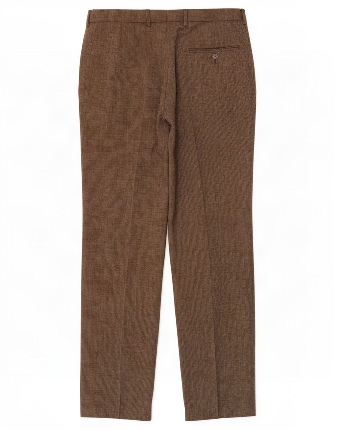 Marks & Spencer Mens Regular Fit Suit Trousers W34 L33 Brown Check