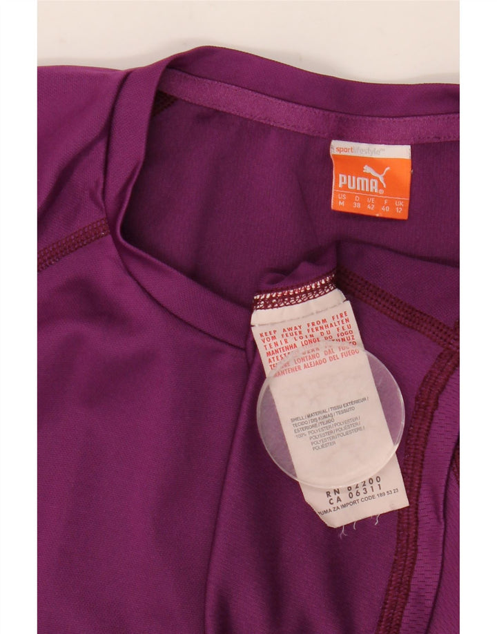 PUMA Womens T-Shirt Top UK 12 Medium Purple Polyester