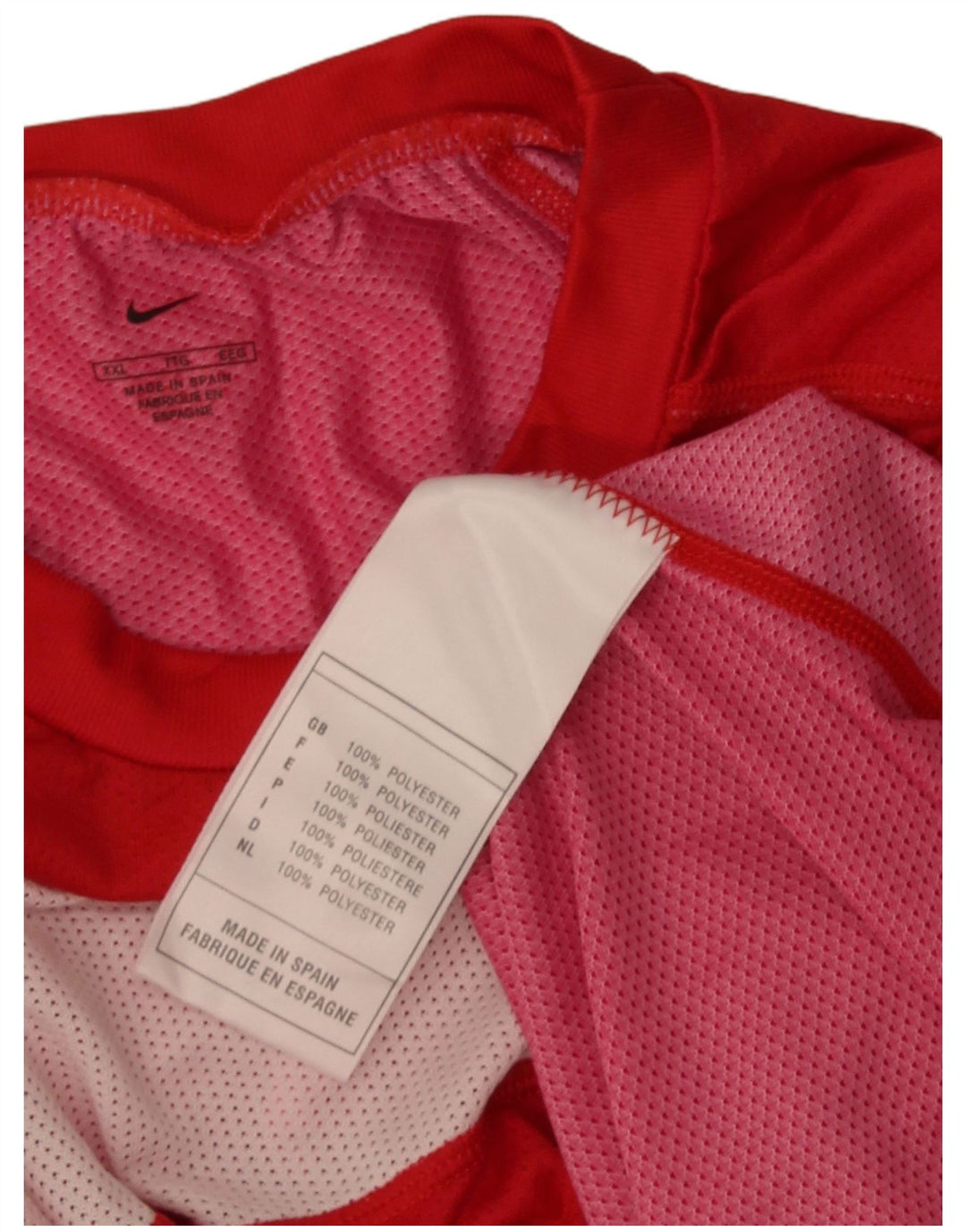 Nike Mens Graphic Top Long Sleeve 2XL Red Colourblock Polyester