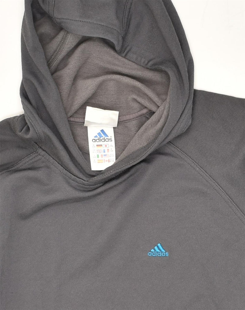 ADIDAS Mens Hoodie Jumper Size 34/36 Small Grey Polyester | Vintage Adidas | Thrift | Second-Hand Adidas | Used Clothing | Messina Hembry 