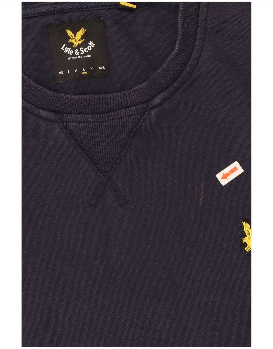 Lyle & Scott Mens Sweatshirt Jumper Large Navy Blue Cotton