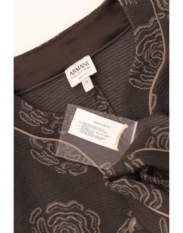 Armani Collezioni Womens 5 Button Blazer Jacket UK 10 Small Grey Floral