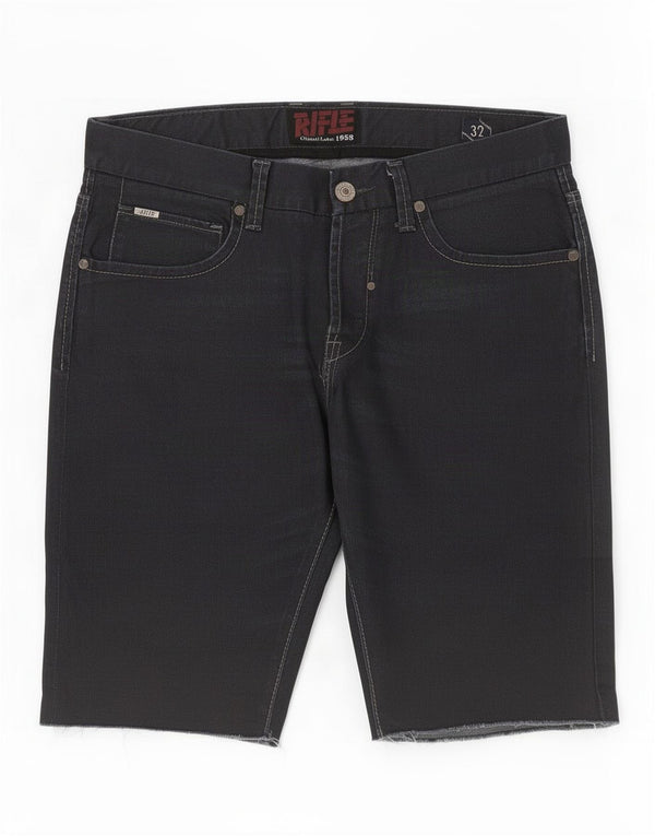 Rifle Mens Denim Shorts Medium W32 Navy Blue