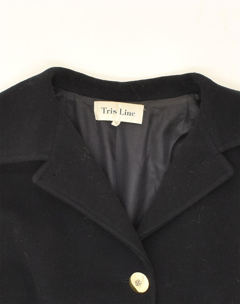 VINTAGE Womens Overcoat IT 48 XL Navy Blue Wool | Vintage Vintage | Thrift | Second-Hand Vintage | Used Clothing | Messina Hembry 