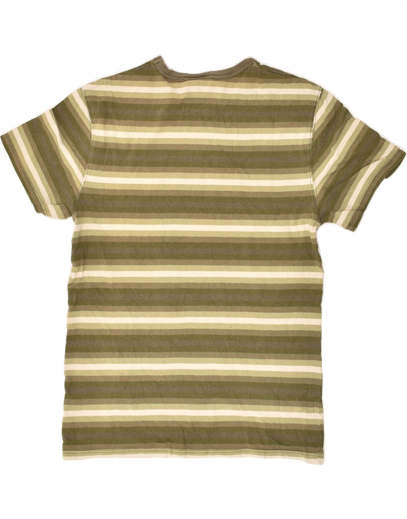 CHAMPION Mens Graphic T-Shirt Top Small Khaki Striped Cotton | Vintage Champion | Thrift | Second-Hand Champion | Used Clothing | Messina Hembry 