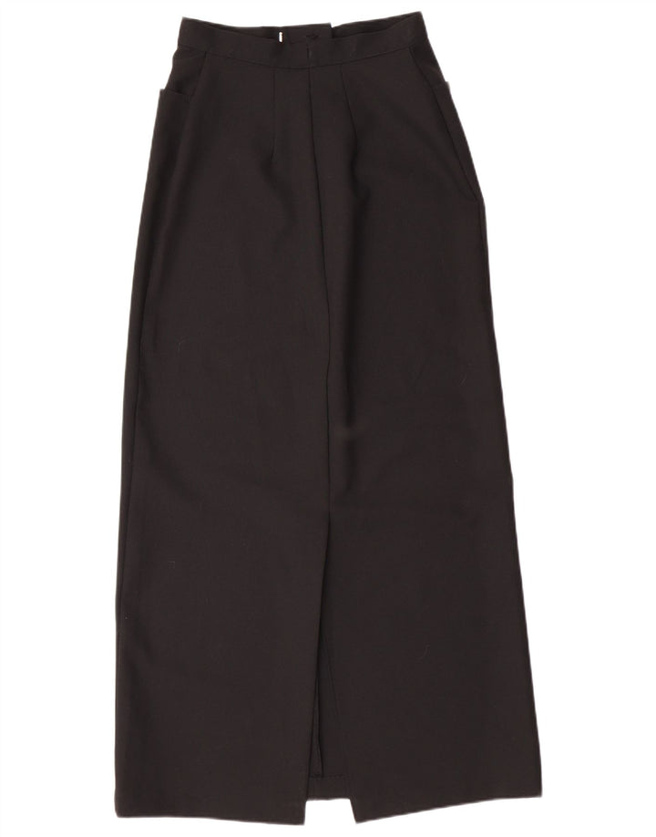 BENETTON Womens High Waist Maxi Skirt IT 44 Medium W25  Black Polyester