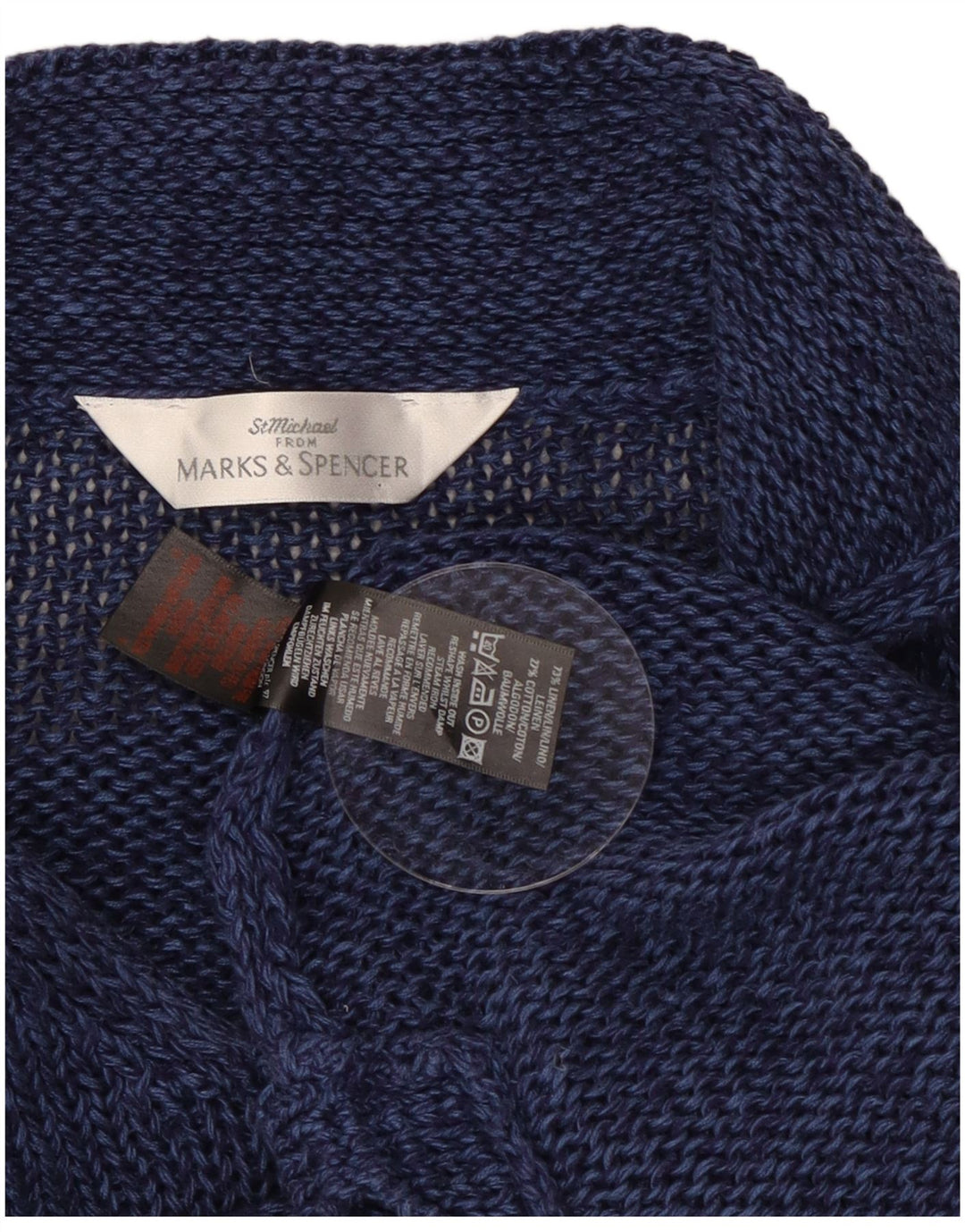 Marks & Spencer Womens Polo Neck Jumper Sweater UK 12 Medium Navy Blue