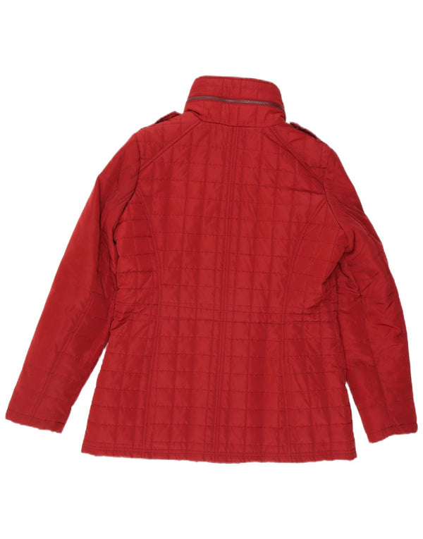 MICHAEL KORS Womens Military Quilted Jacket UK 14 Medium Red