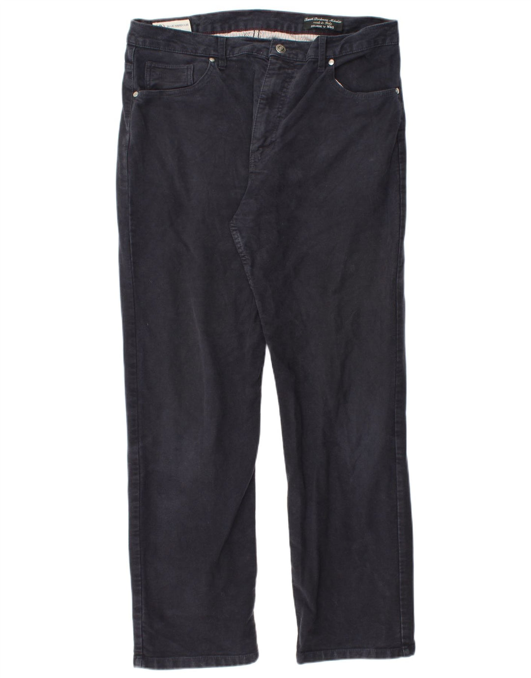 Marks & Spencer Mens Blue Harbour Casual Trousers W36 L31 Navy Blue