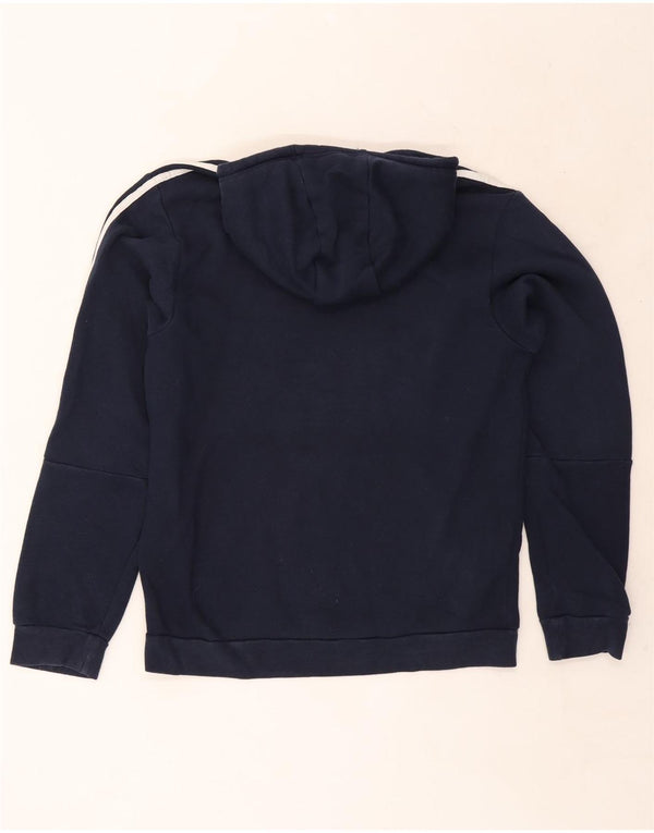 Adidas Mens Hoodie Jumper Medium Navy Blue Cotton